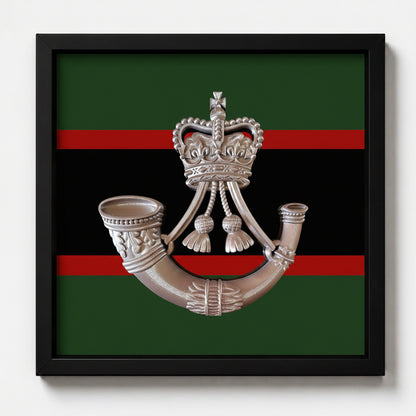 3D Printed Rifles Cap Badge Display Frame — Queen's Crown - Precision Military Emblems