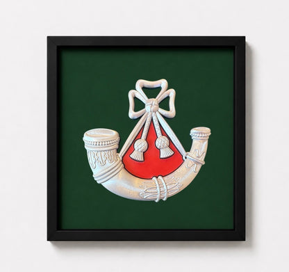 3D Printed Light Infantry Cap Badge Display Frame – Red Centre - Precision Military Emblems 