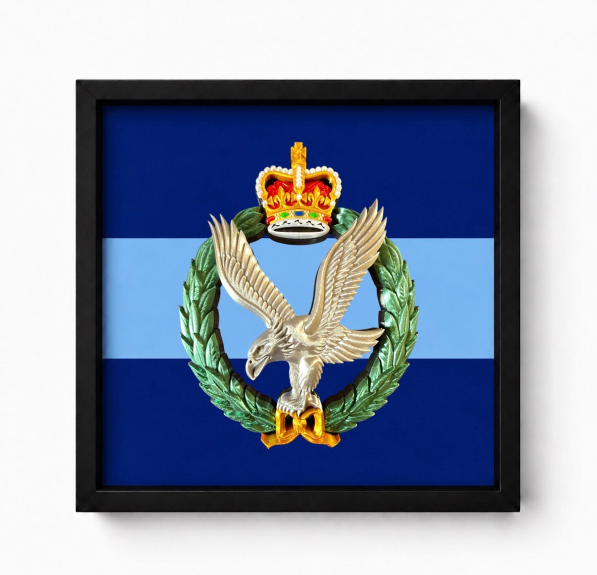 Army Air Corps 3D Printed Cap Badge Display Frame – Queen's Crown - Precision Military Emblems 