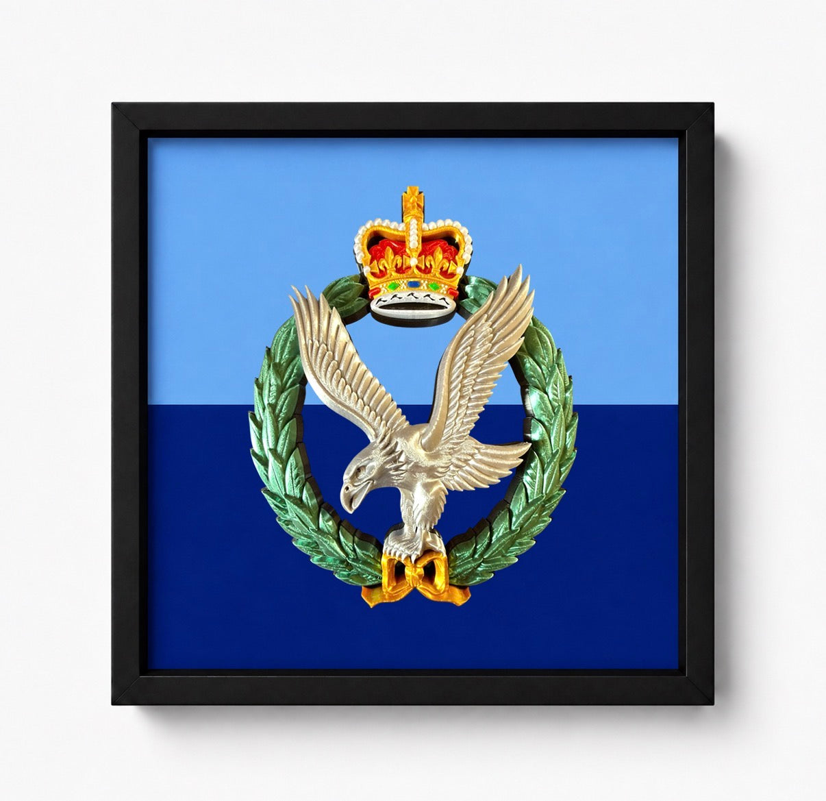 Army Air Corps Cap Badge Display Frame – Military Colour | Queen's Crown | Officially Licensed - Precision Military Emblems 