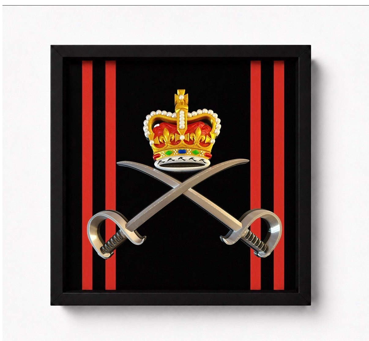 Royal Army Physical Training Corps (RAPTC) Cap Badge Display Frame – Queen's Crown | Officially Licensed - Precision Military Emblems 