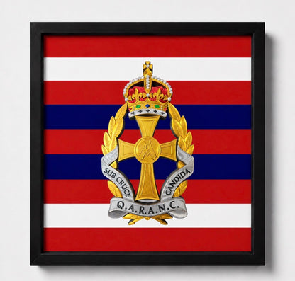 Queen Alexandra's Royal Army Nursing Corps King's Crown Cap Badge Display Frame | Officially Licensed - Precision Military Emblems 