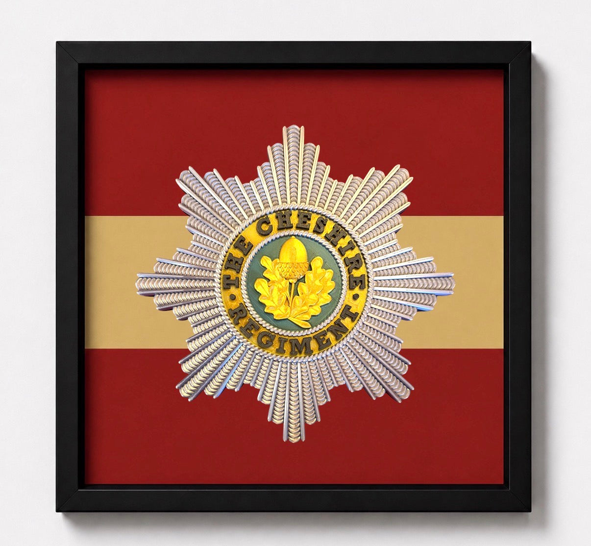 Cheshire Regiment Cap Badge Display Frame | Full Colour - Precision Military Emblems 