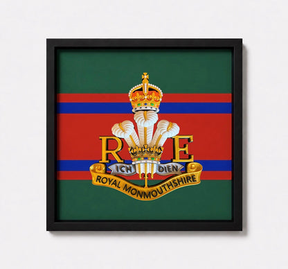 Royal Monmouthshire Royal Engineers Cap Badge Display Frame – King's Crown - Precision Military Emblems 