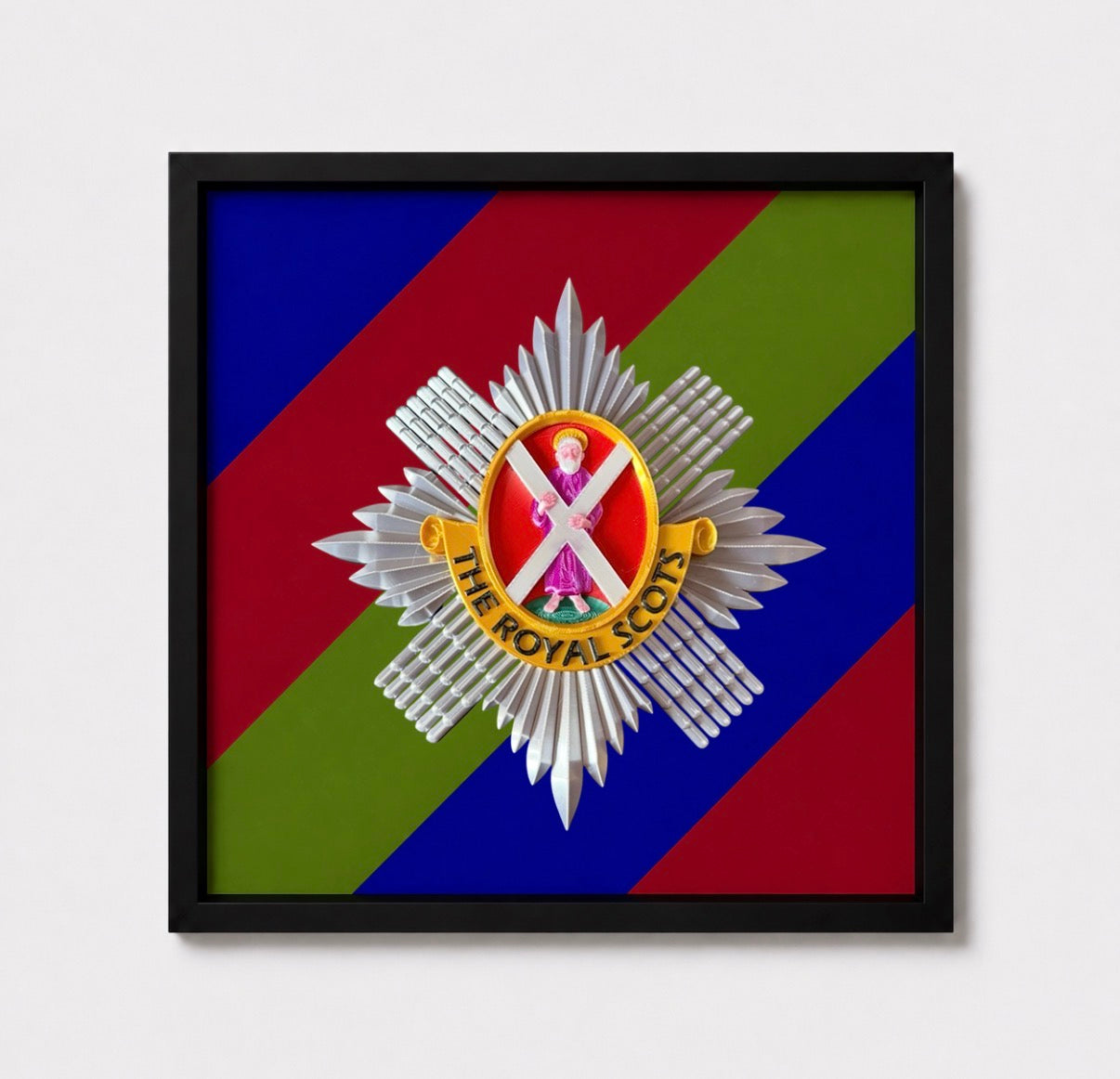 The Royal Scots (The Royal Regiment) Cap Badge Display Frame - Precision Military Emblems 
