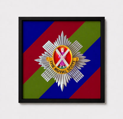 The Royal Scots (The Royal Regiment) Cap Badge Display Frame - Precision Military Emblems 