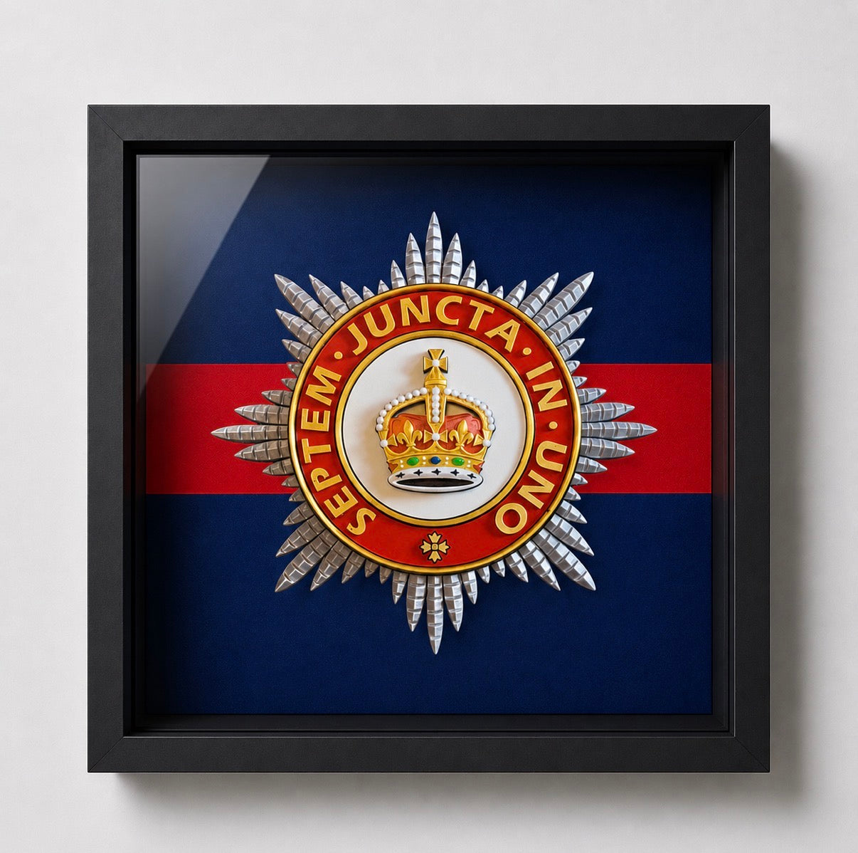 Household Division Cap Badge Display Frame – King's Crown - Precision Military Emblems 