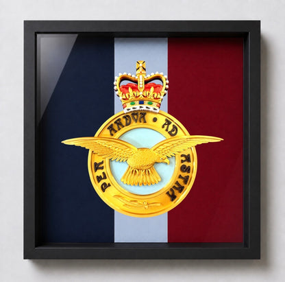 Royal Air Force Queen's Crown Emblem Display Frame | Officially Licensed