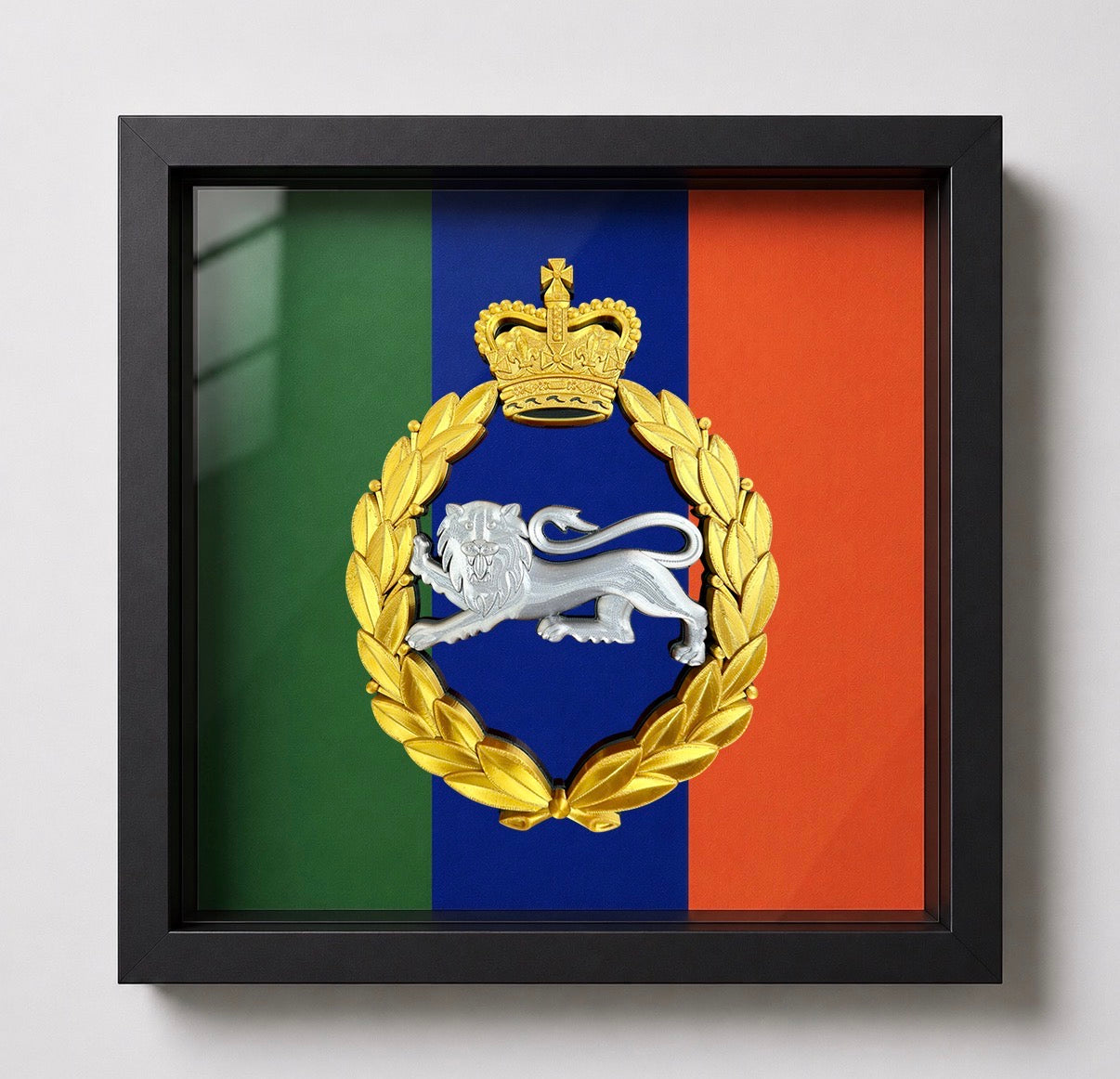 King's Own Royal Border Regiment Stable Belt Cap Badge Display Frame - Precision Military Emblems 