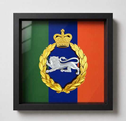 King's Own Royal Border Regiment Stable Belt Cap Badge Display Frame - Precision Military Emblems 