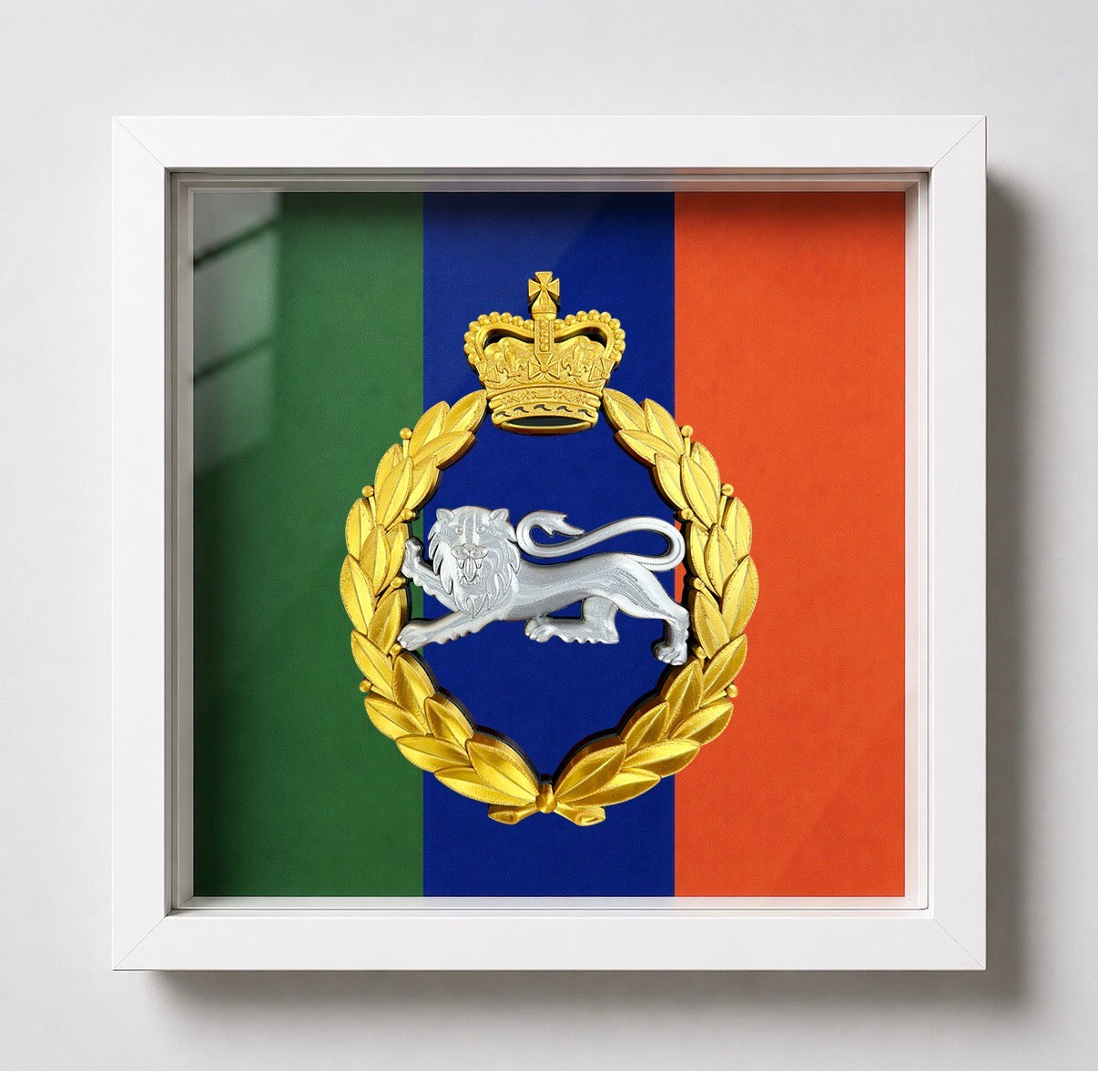 King's Own Royal Border Regiment Stable Belt Cap Badge Display Frame - Precision Military Emblems 