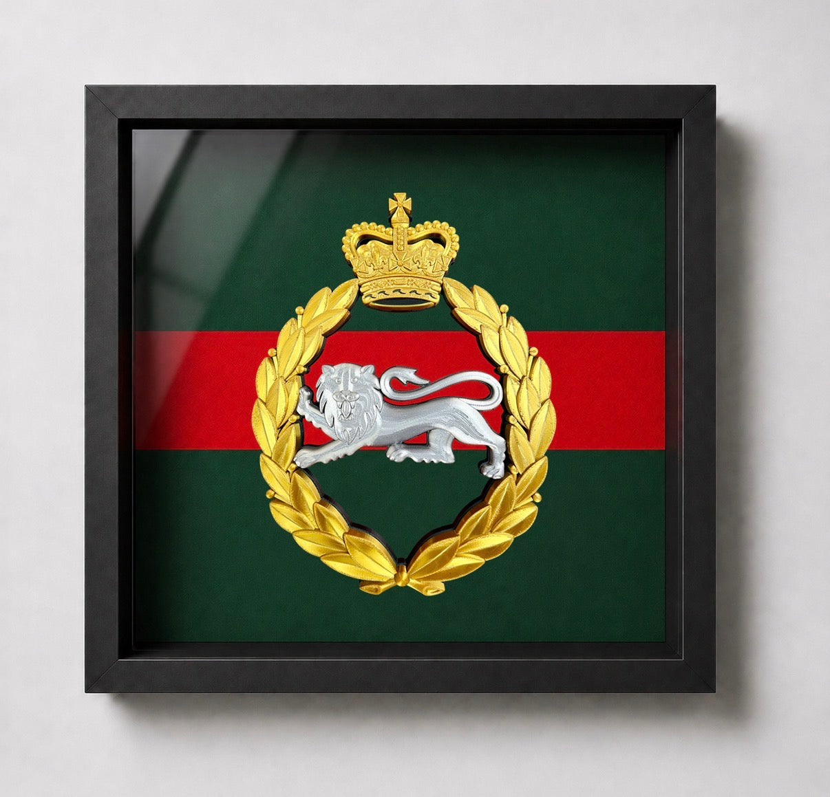 King's Own Royal Border Regiment Regimental Colours Display Frame - Precision Miliary Emblems 