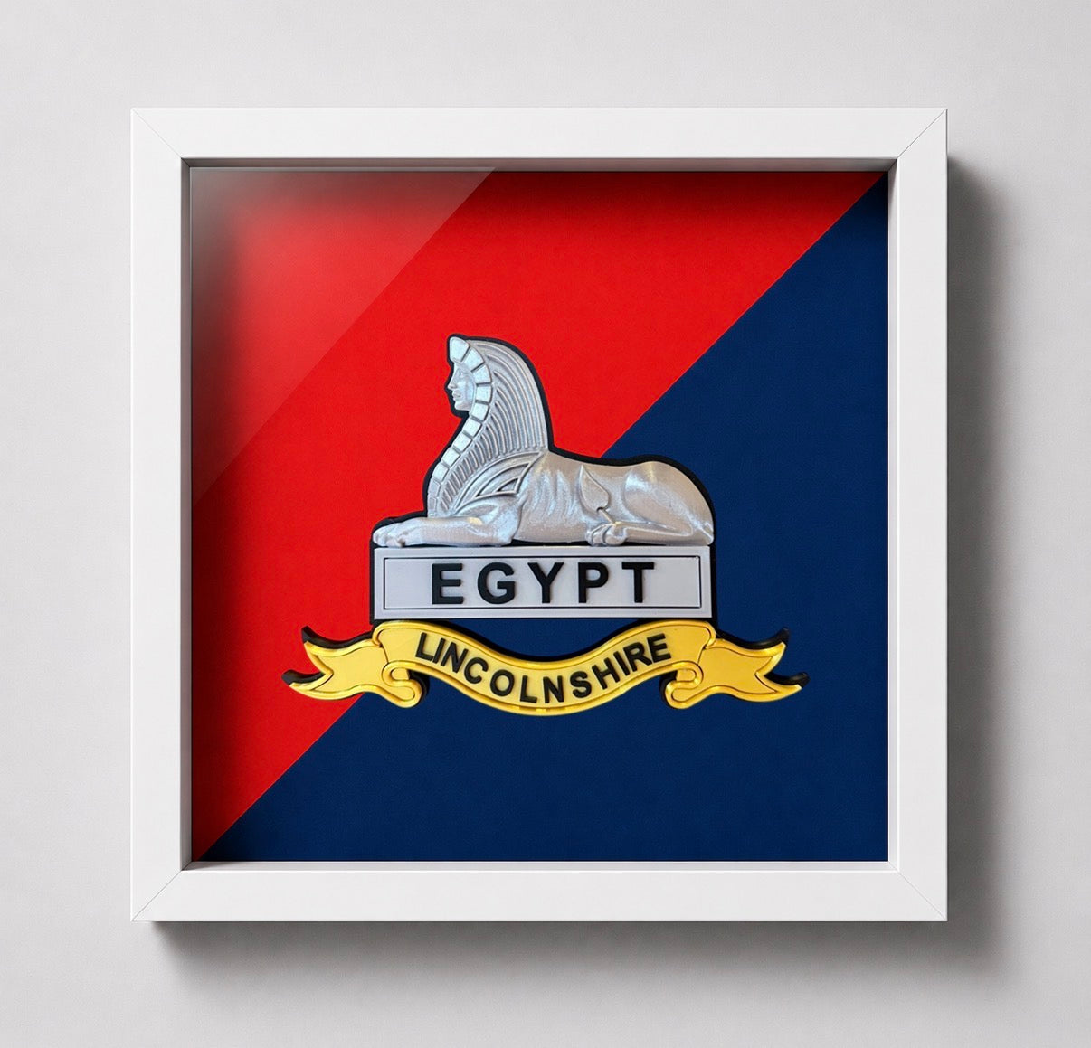 Lincolnshire Regiment Cap Badge Display Frame - Precision Military Emblems 