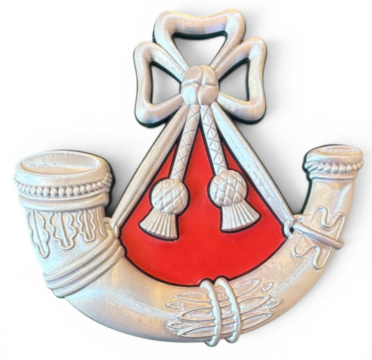 Light Infantry Cap Badge – Red Centre - Precision Military Emblems