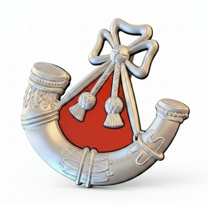 Light Infantry Cap Badge – Red Centre - Precision Military Emblems