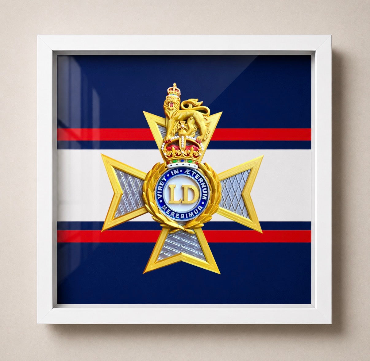 The Light Dragoons Cap Badge Display Frame – King's Crown - Precision Military Emblems 
