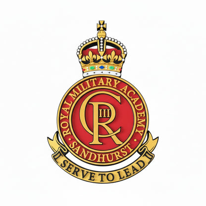 Royal Military Academy Sandhurst 3D Printed Cap Badge King's Crown - Precision Military Emblems