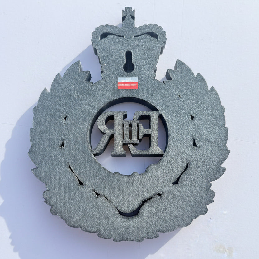 Royal Engineers 3D Printed Cap Badge Queen's Crown - Precision Military Emblems
