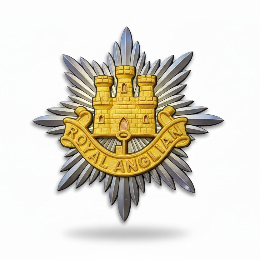 Royal Anglian Regiment 3D Printed Cap Badge - Precision Military Emblems