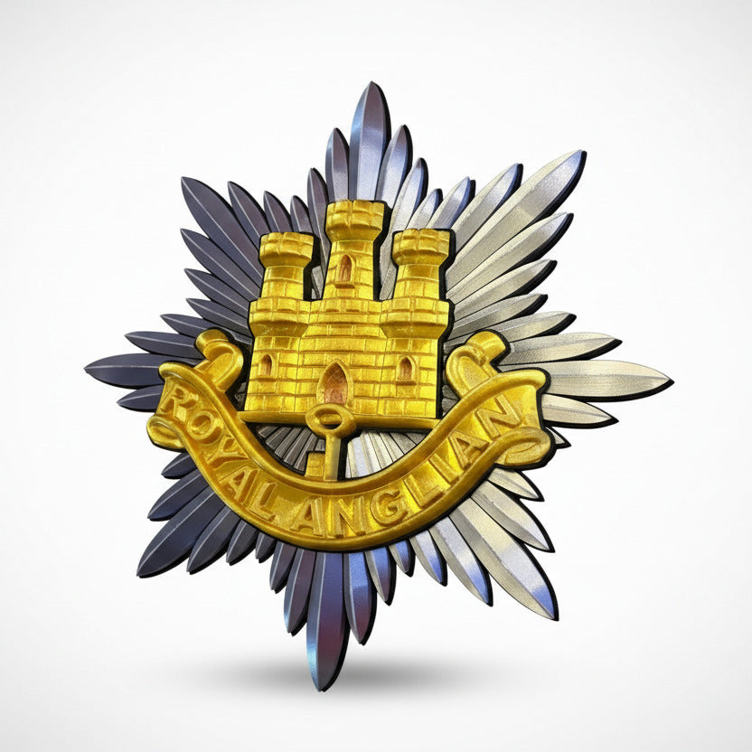 Royal Anglian Regiment 3D Printed Cap Badge - Precision Military Emblems