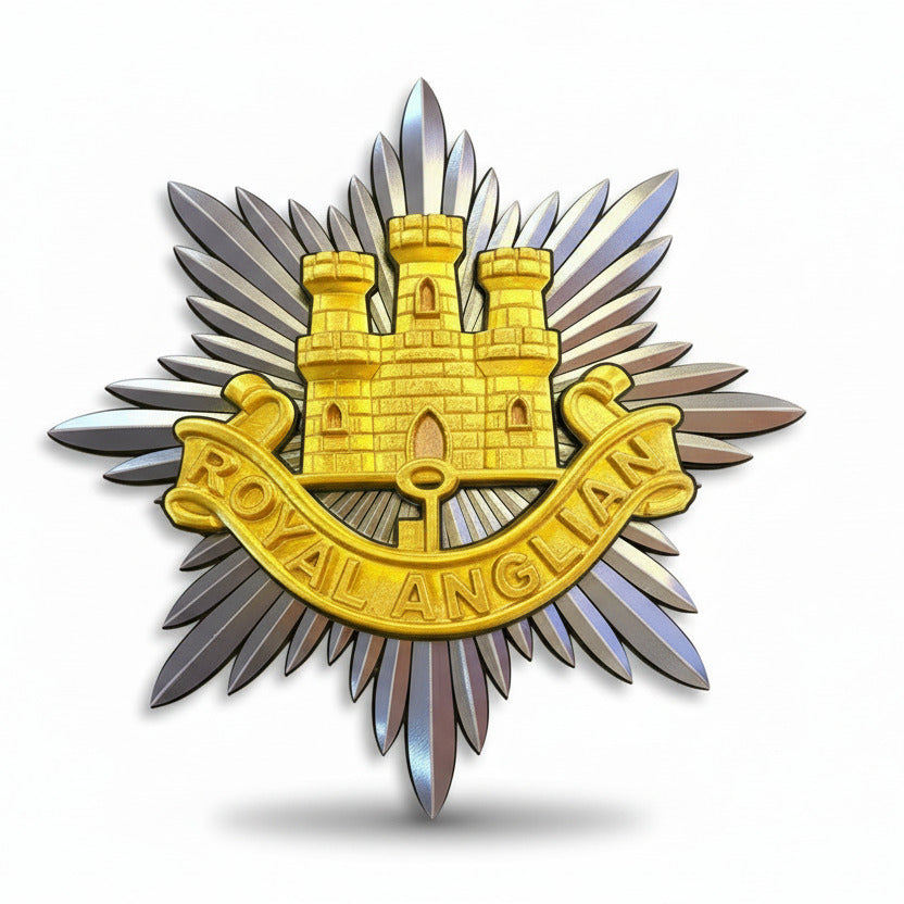 Royal Anglian Regiment 3D Printed Cap Badge - Precision Military Emblems