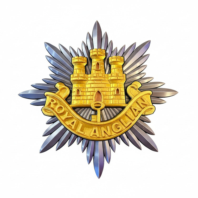Royal Anglian Regiment 3D Printed Cap Badge - Precision Military Emblems