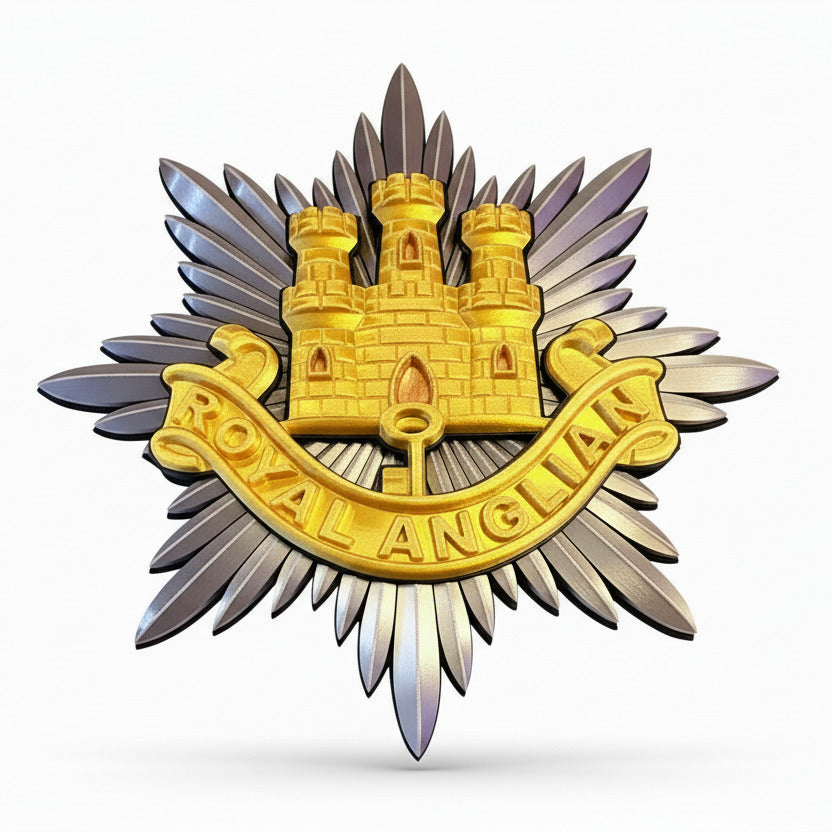 Royal Anglian Regiment 3D Printed Cap Badge - Precision Military Emblems