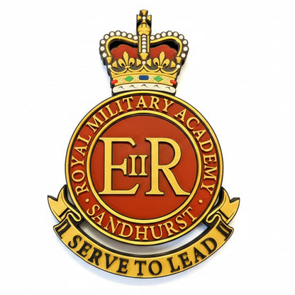 Royal Military Academy Sandhurst 3D Printed Cap Badge Queen's Crown - Precision Military Emblems