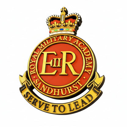 Royal Military Academy Sandhurst Queens Crown Cap Badge