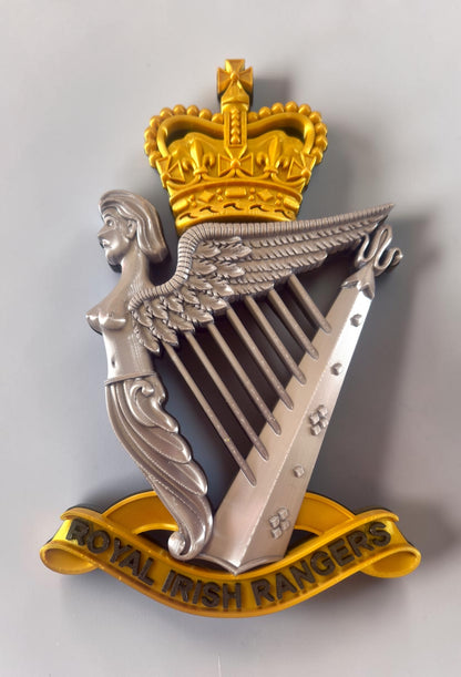 Royal Irish Rangers Cap Badge | Gold, Silver & Black - Precision Military Emblems