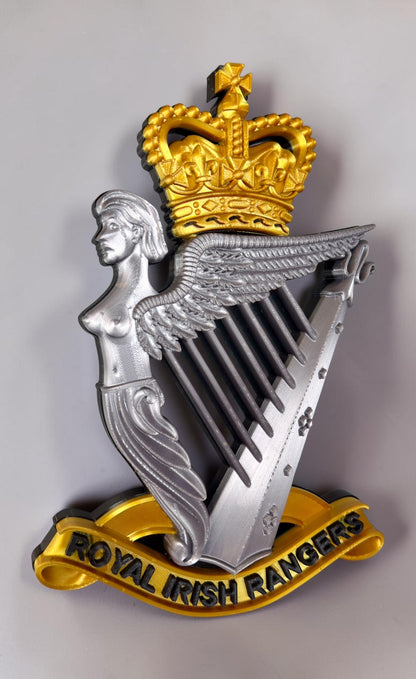 Royal Irish Rangers Cap Badge | Gold, Silver & Black - Precision Military Emblems