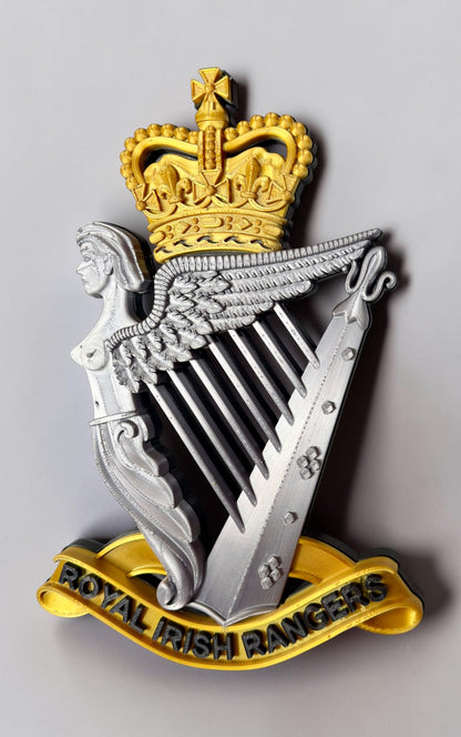 Royal Irish Rangers Cap Badge | Gold, Silver & Black - Precision Military Emblems