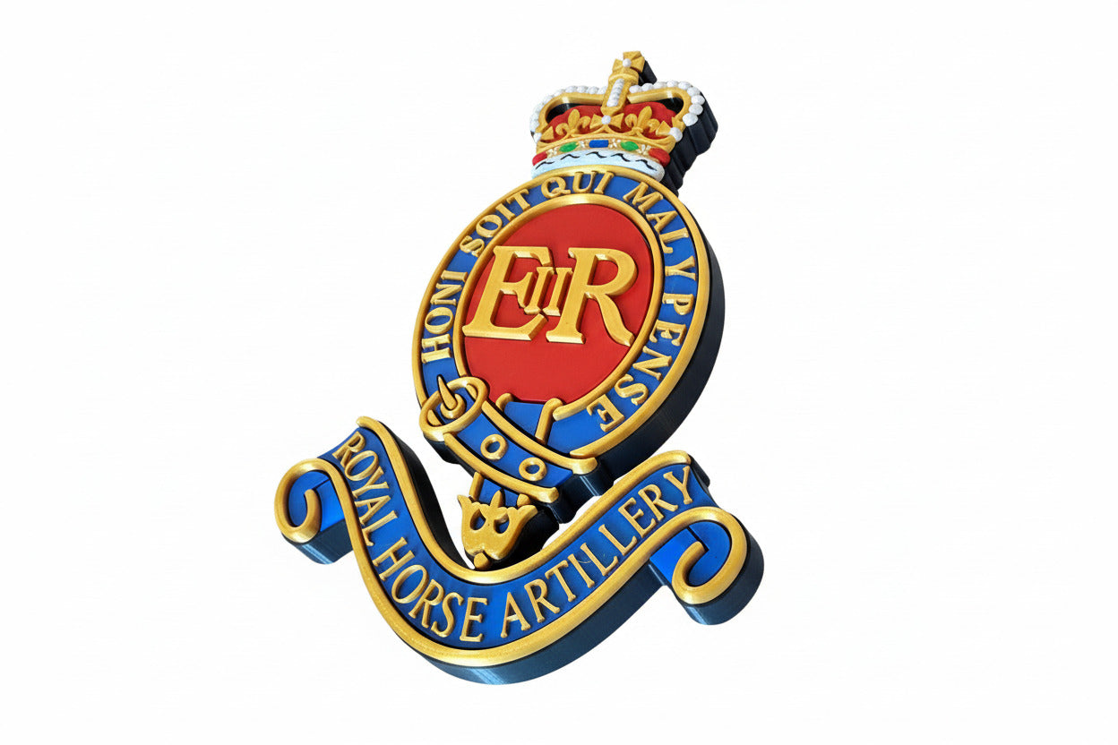3rd Regiment Royal Horse Artillery (3RHA) 3D Printed Cap Badge - Precision Military Emblems