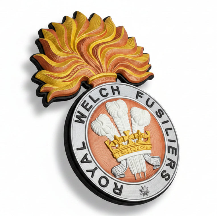 Royal Welch Fusiliers 3D Printed Cap Badge - Precision Military Emblems