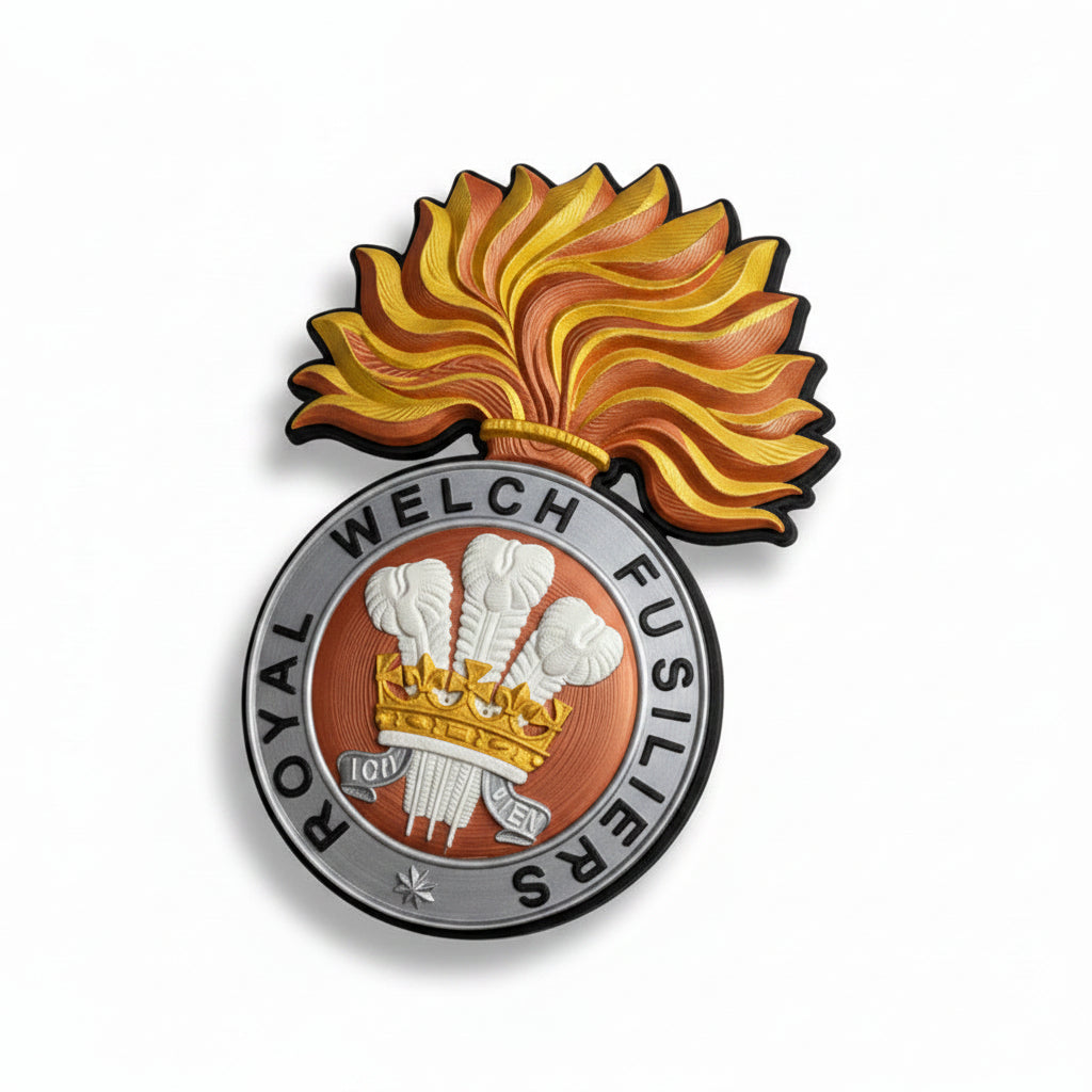 Royal Welch Fusiliers 3D Printed Cap Badge - Precision Military Emblems