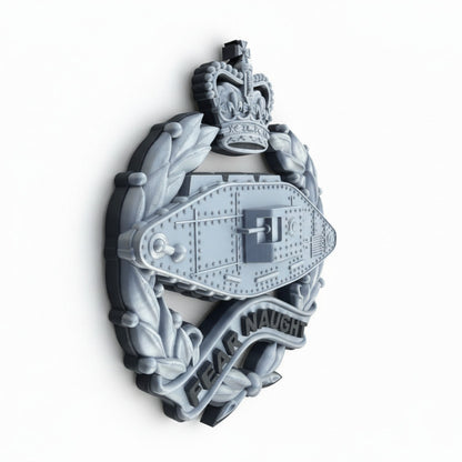 Royal Tank Regiment Cap Badge Queens Crown (Silver & Black)