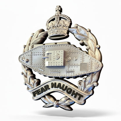 Royal Tank Regiment Cap Badge Kings Crown (Silver & Black)