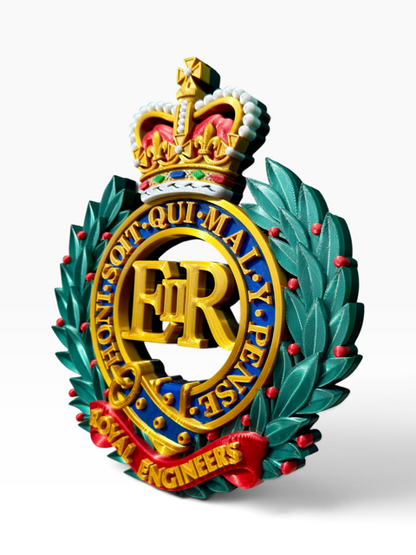 Royal Engineers Queen's Crown Cap Badge - Precision Military Emblems 