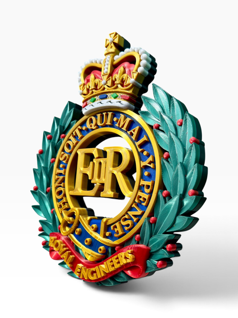 Royal Engineers Queen's Crown Cap Badge - Precision Military Emblems 