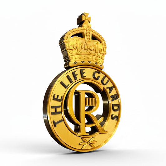 The Life Guards 3D Printed Cap Badge King's Crown - Precision Military Emblems