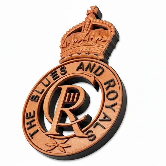 Blues and Royals 3D Printed Cap Badge King's Crown - Precision Military Emblems