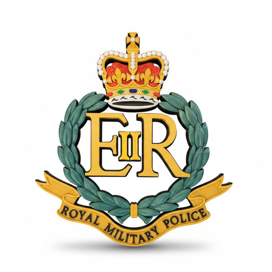 Royal Military Police 3D Printed Cap Badge Queen's Crown - Precision Military Emblems