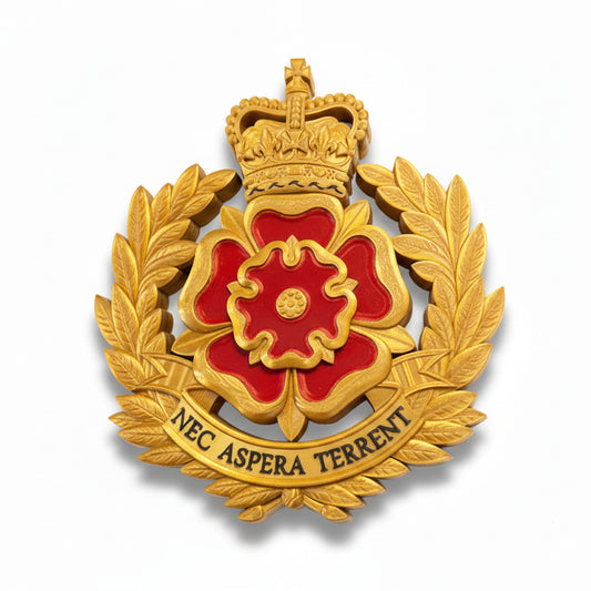 Duke Of Lancaster's Regiment 3D Printed Cap Badge Queen's Crown - Precision Military Emblems