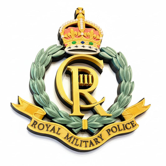 Royal Military Police 3D Printed Cap Badge King's Crown - Precision Military Emblems