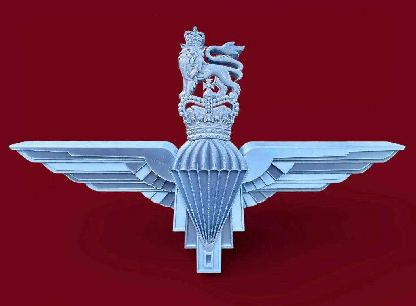 Parachute Regiment 3D Printed Cap Badge Queen's Crown X Large Size - Precision Military Emblems