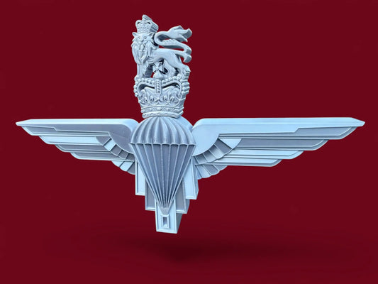 Parachute Regiment 3D Printed Cap Badge Queen's Crown X Large Size - Precision Military Emblems