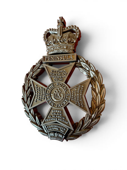 Royal Green Jackets 3D Printed Cap Badge All Black - Precision Military Emblems