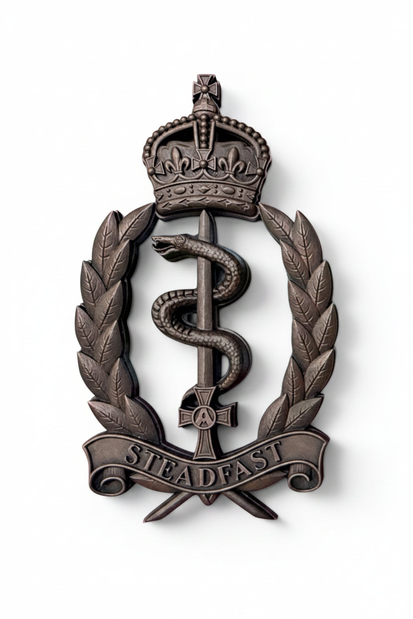 Royal Army Medical Service 3D Printed Cap Badge Brass (Hand Painted) - Precision Military Emblems