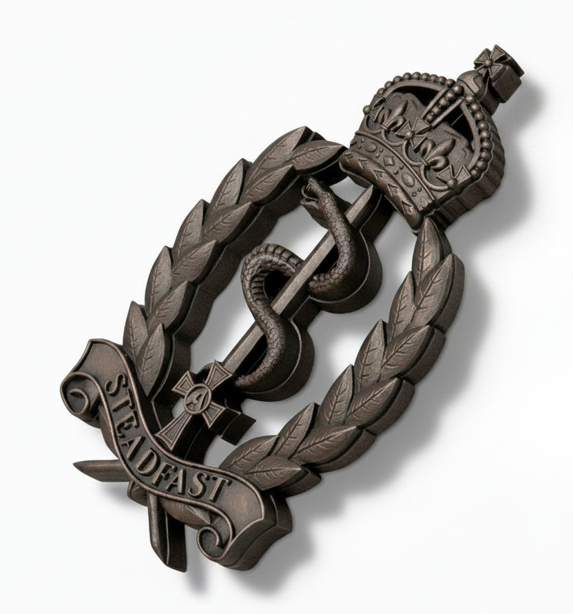 Royal Army Medical Service 3D Printed Cap Badge Brass (Hand Painted) - Precision Military Emblems
