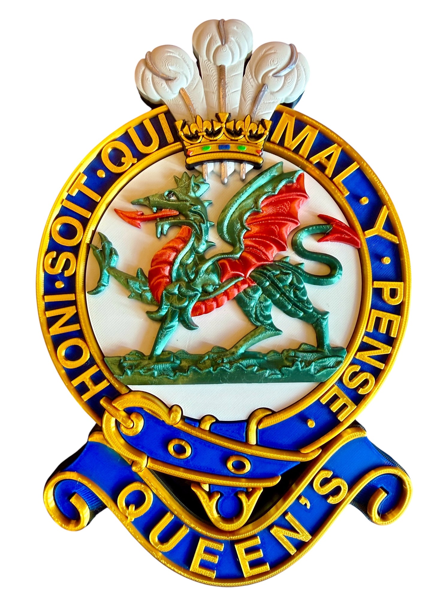 The Queen's Regiment 3D Printed Cap Badge - Precision Military Emblems